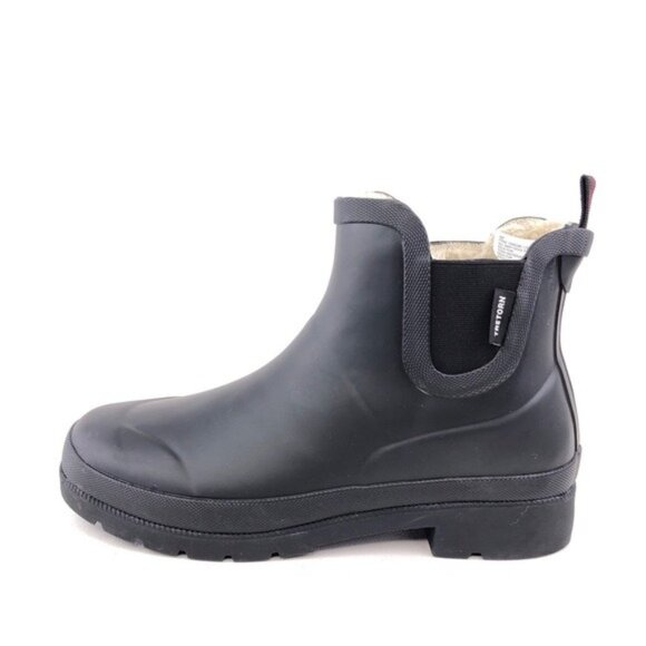 Tretorn Lina Black Rubber Chelsea Rain Boots 9M - Picture 1 of 11